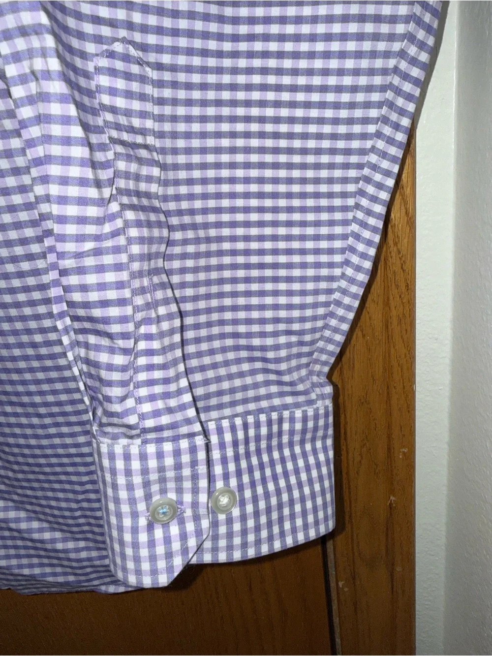 Banana Republic Grant Fit Men's Lilac Gingham Button-Down Shirt Size XL